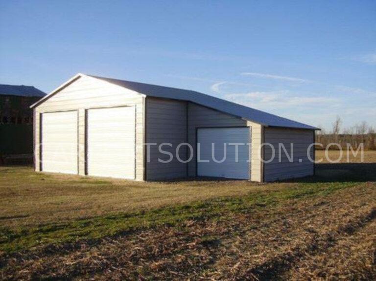 Enclosed metal barn for secure storage built in Florida by Carport Solution